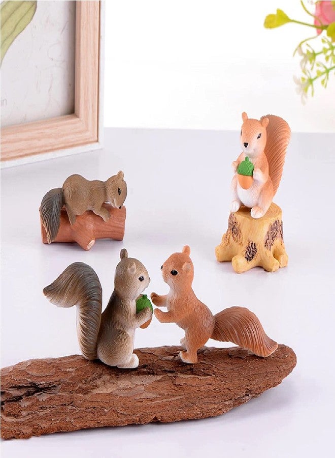 BHOOLU&GOOLU Resin Made Cute Squirrel Family Animal Figurine Miniature Showpiece - 4 Pcs Set (Size : 3-5 CM) - Image 4